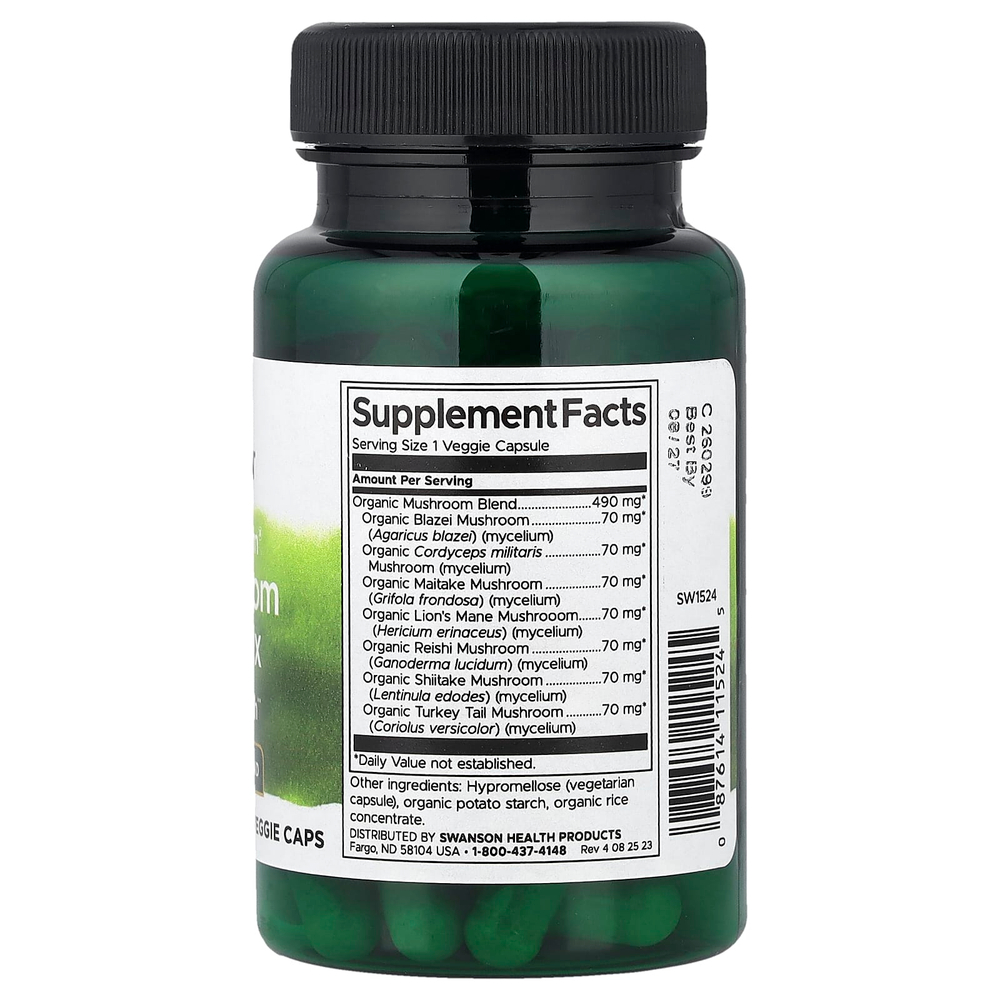 Swanson Vitamins, Full Spectrum®, комплекс из 7 грибов, 60 растительных капсул