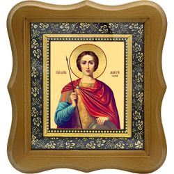 Димитрий Солунский Мироточивый великомученик. Икона на холсте.