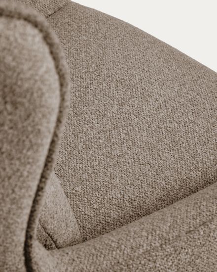 Поворотное кресло Sorile из коричневой синели и черной стали