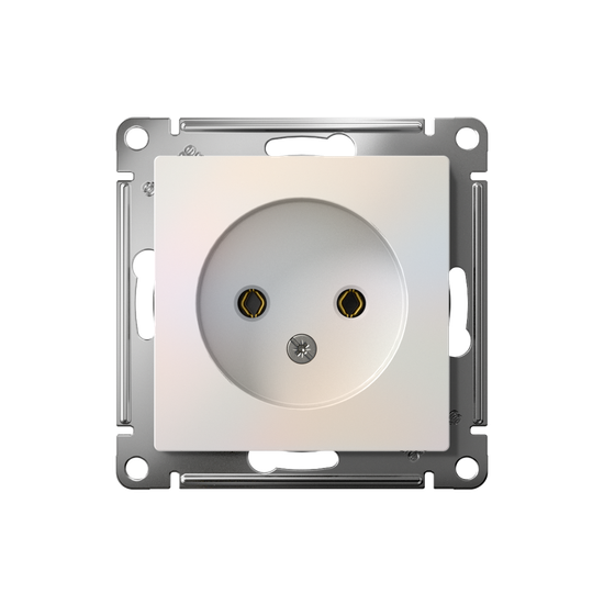 Розетка 1-м СП AtlasDesign 16А IP20 без заземл. без защ. шторок механизм жемчуж. SE ATN000441