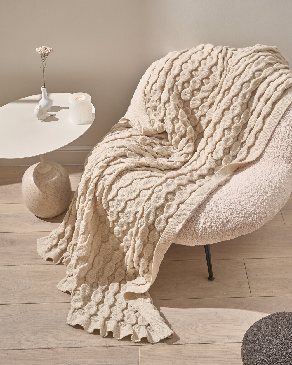 Плед c 3D эффектом 120x170 Luxberry Bubbles молочный