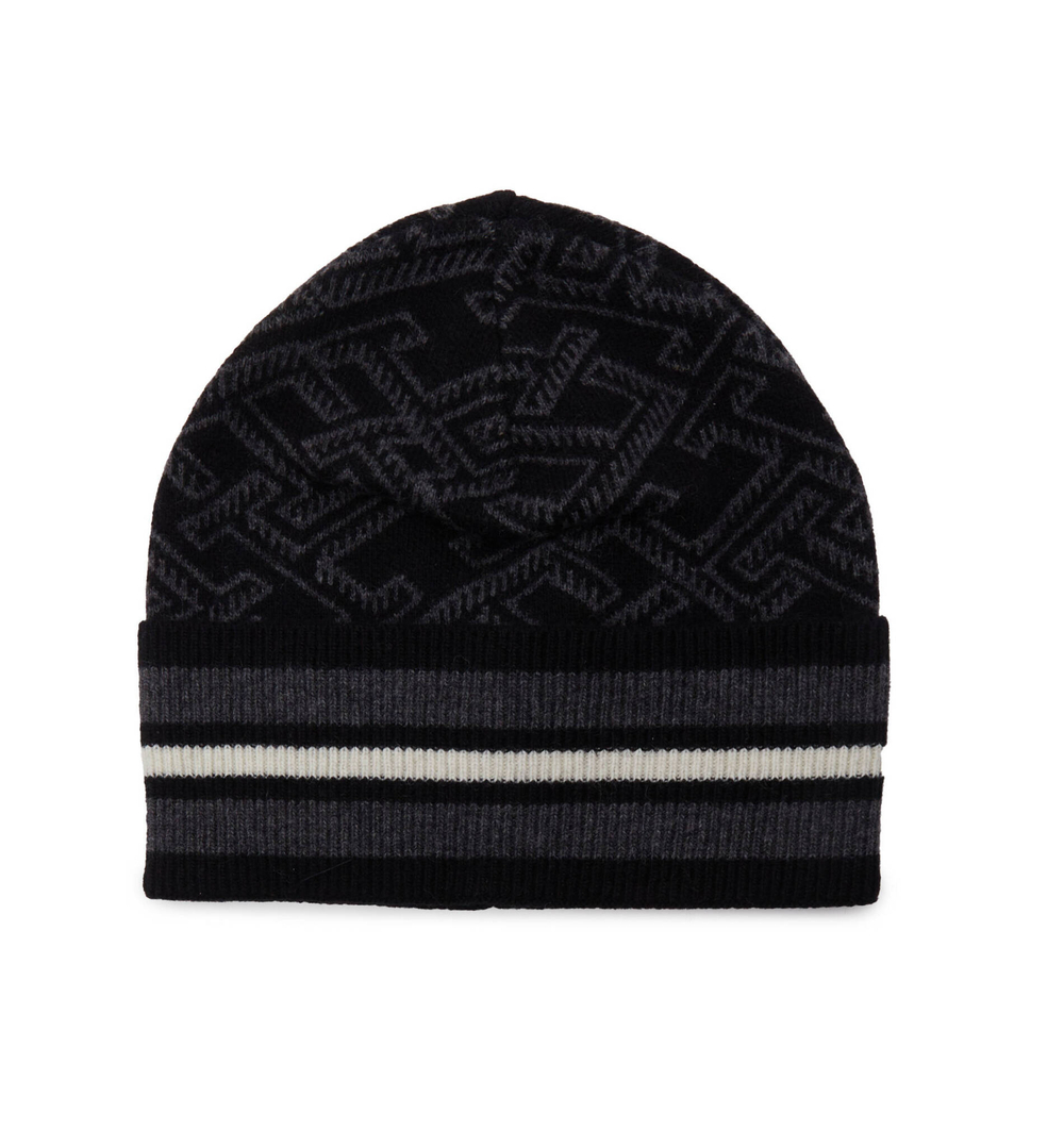 Хлопковая шапка TH MONOGRAM AOP Tommy Hilfiger - черный(AM0AM11499)