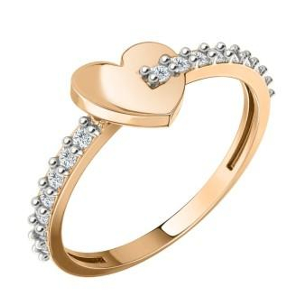 Кольцо из золота с фианитами