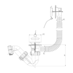 Обвязка на ванну 1 1/2*40 с вып. и переливом SB0101 ИНКОПЛАСТ