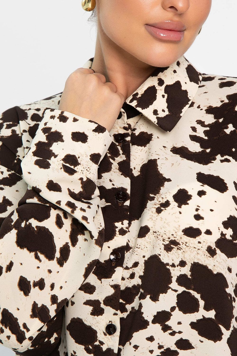 Блуза Тайна очарования (бело-коричневая) Б14432-5М LT Collection