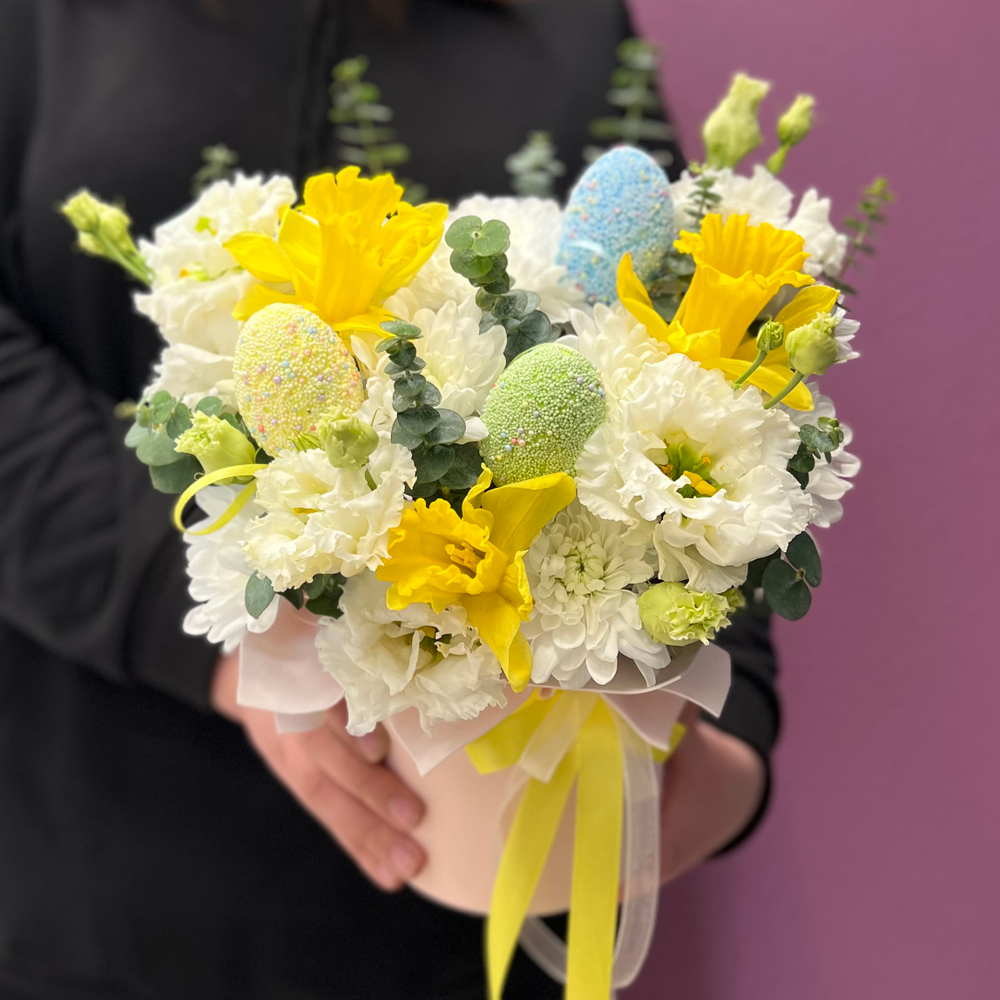 Коробка цветов "Золотое цветение" #59