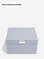 Органайзер для украшений и часов Stackers Classic Jewellery Box, 3 секции -Dove Grey & Rose (Navy Blue / темно-синий / Navy Blue / Органайзер с крышкой)