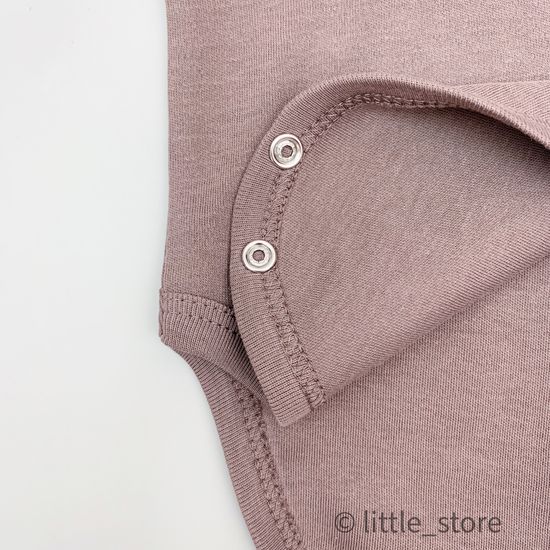 Боди хлопковое Basic Какао с длинным рукавом