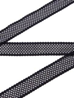 02-35 Кружево узкое эластичное 2,8 см, черный 170