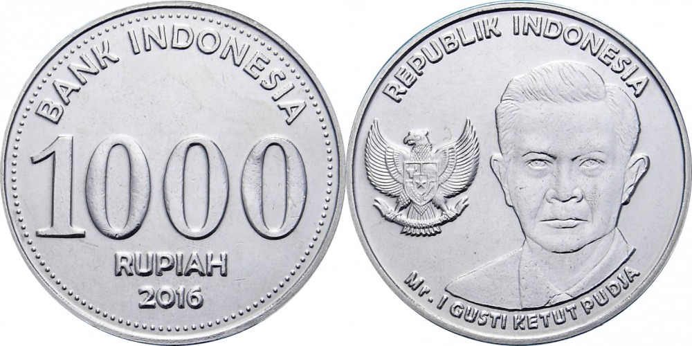 Индонезия 1000 рупий, 2016 И Густи Кетут Пуджа XF