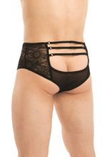 Мужские трусы с кружевами по бокам и пикантным вырезом сзади