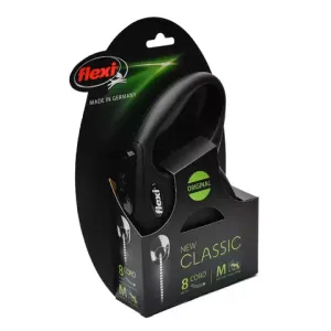 Поводок-рулетка Flexi New Classic M (до 20 кг) 8 м трос черная