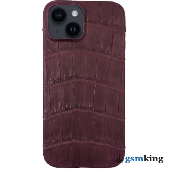 Leather Case for iPhone 14 Croco Red (Красный крокодил)