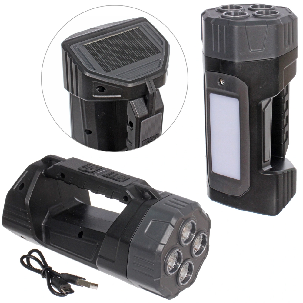 Фонарь ручной 6 режимов 4LED+COB, аккумуляторная батарея 1800mAh USB JB2680