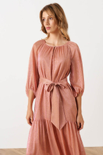 51567 Платье женское (бежево-розовый)