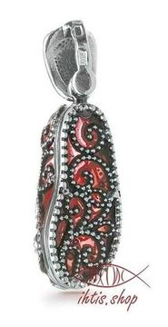 Тапочек Спиридона. Красная витражная эмаль.