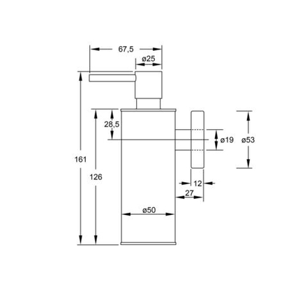 Steinberg Серия 650 Держатель с дозатором для жидкого мыла, из латуни, хром 650 8000