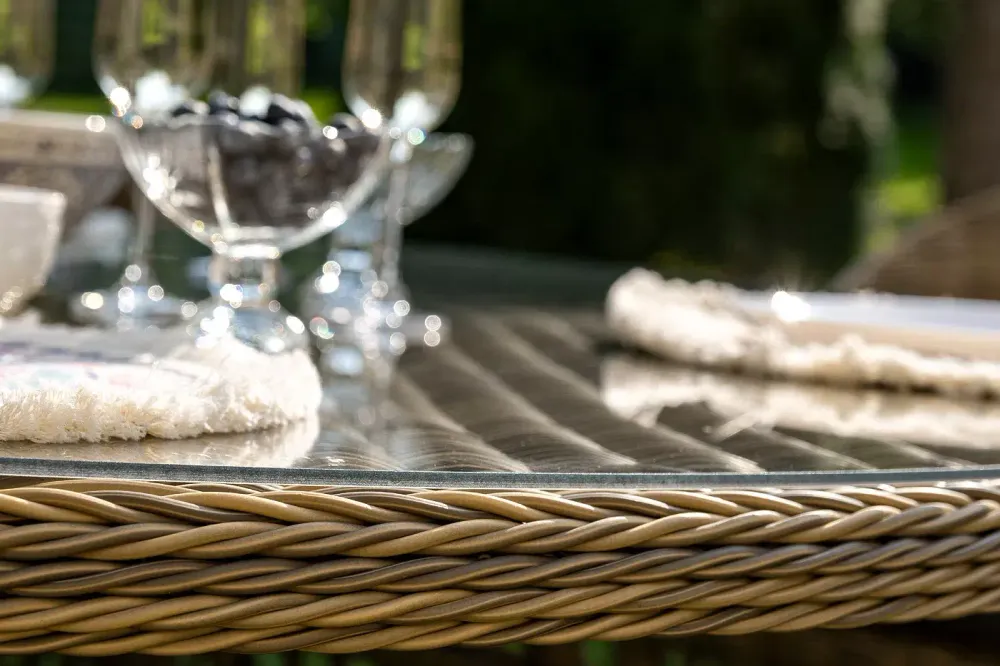 "Эспрессо–150 S" обеденная группа плетеная, цвет соломенный