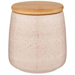 БАНКА С ДЕРЕВЯННОЙ КРЫШКОЙ BRONCO "NATURE" 13*12 СМ 900 МЛ КРЕМОВАЯ (КОР=24ШТ.)