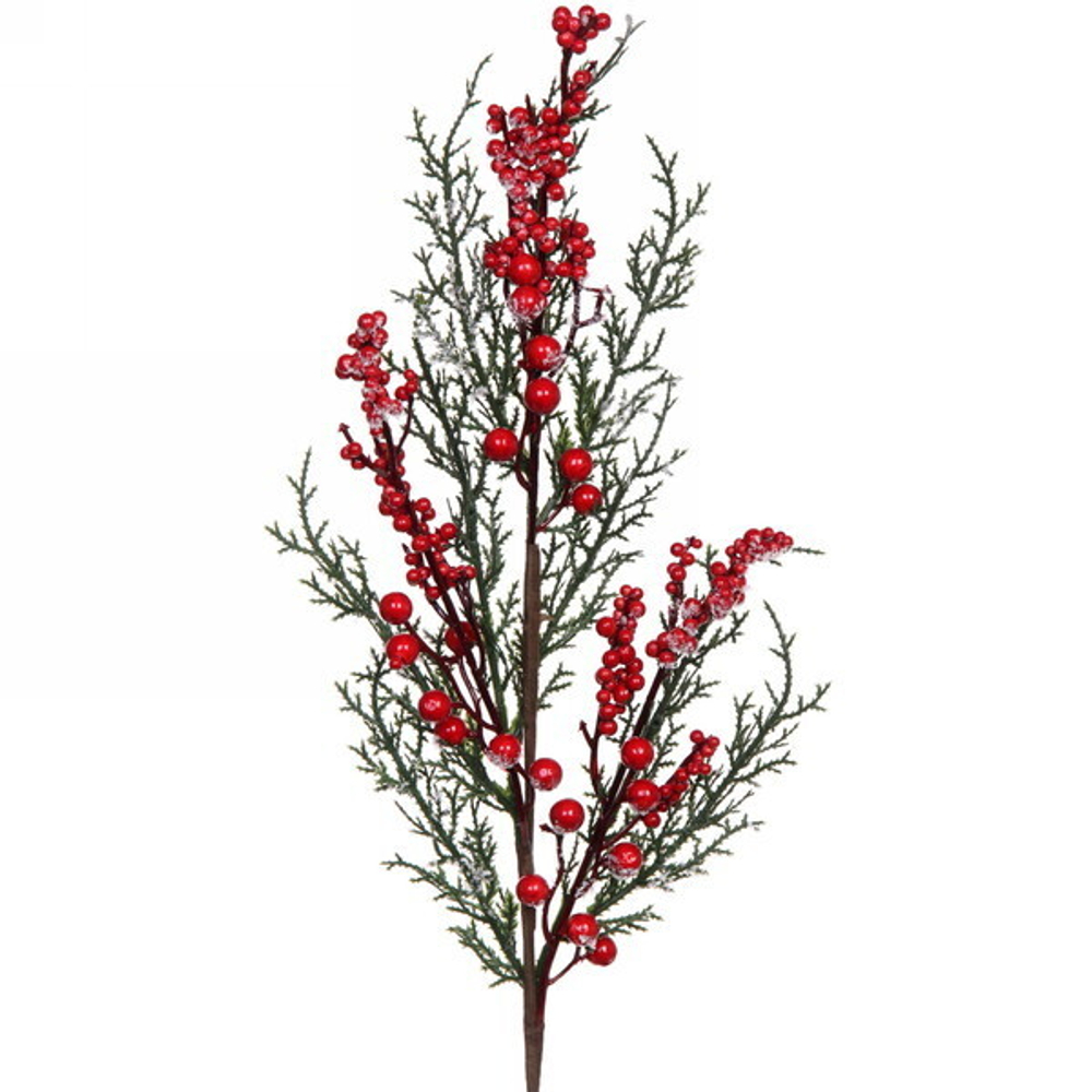 Ветка хвойная «Ягодный фейерверк» 55 см