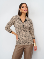 Блузка БЛ-015/бежевый-зебра