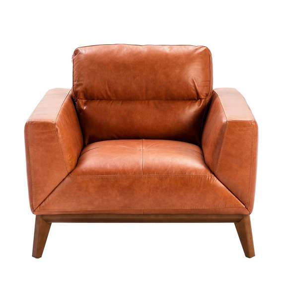 Кресло Angel Cerda KF1016-1P, коричневая кожа