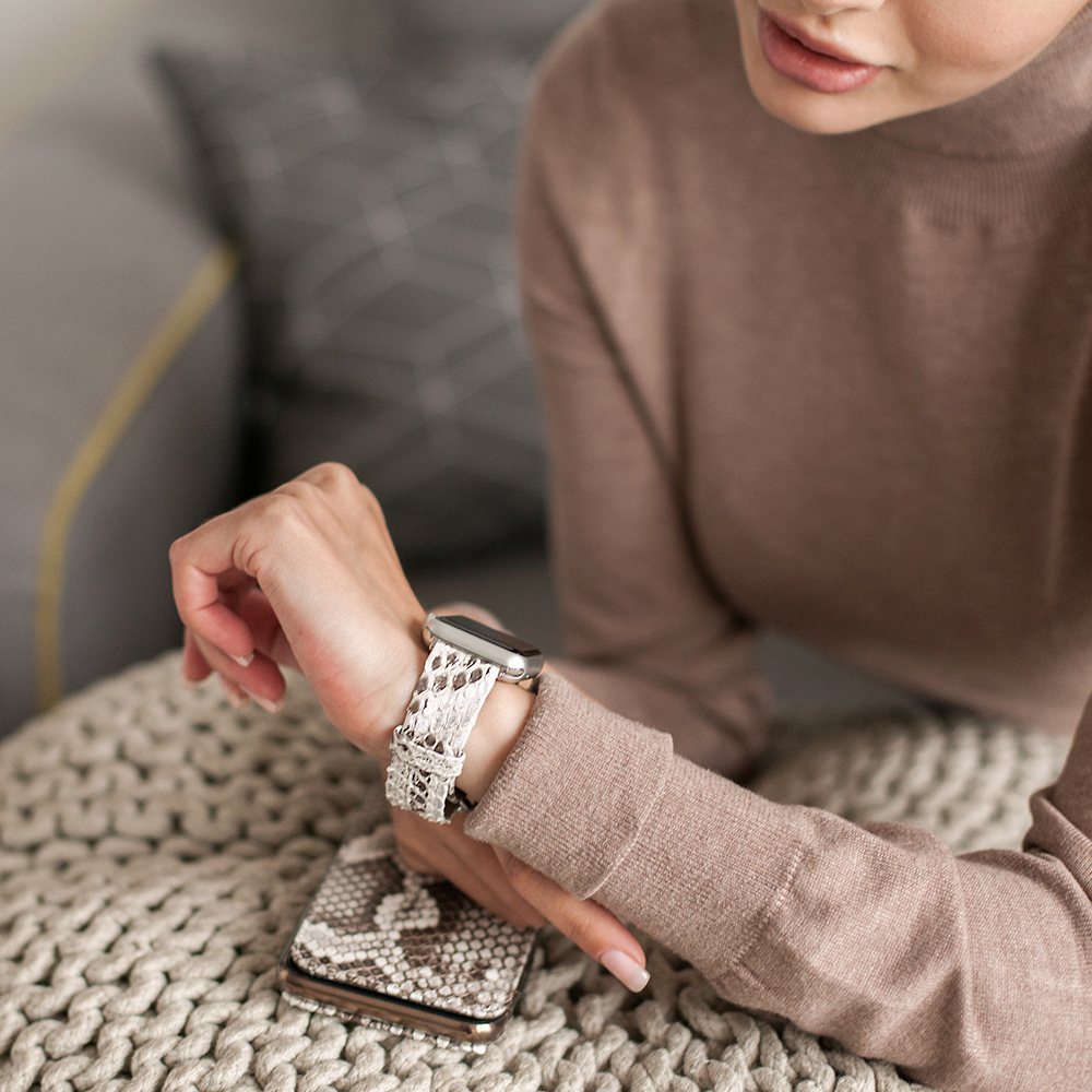 Ремешок для Apple Watch 40/41/42 mm из кожи питона, цвета Natur