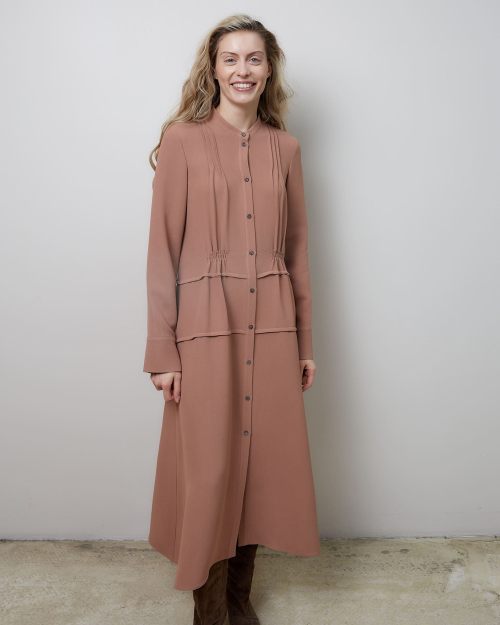 Платье из вискозы Стелла Маккартни карамель