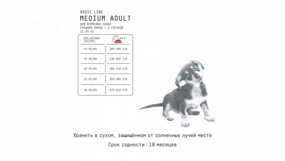 AJO Dog Medium Adult корм для собак средних пород на гречке с говядиной, курицей и олениной