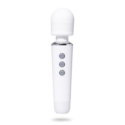 Белый жезловый вибромассажёр Wand Massager - 19 см. (Цвет: белый)