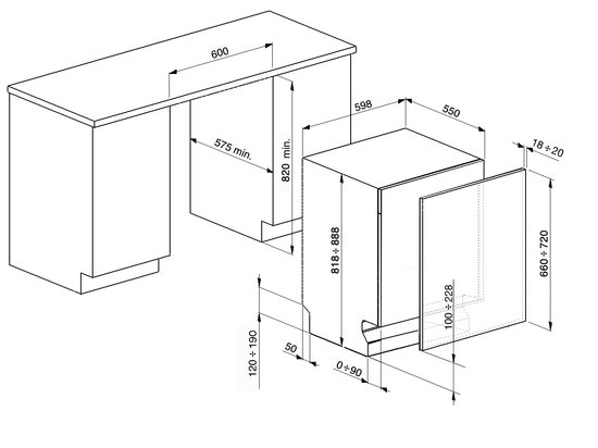 Встраиваемая посудомоечная машина Smeg STP364S