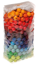 Деревянная шнуровка "Радужные бусы, диаметр 1,2 см", 480 деталей