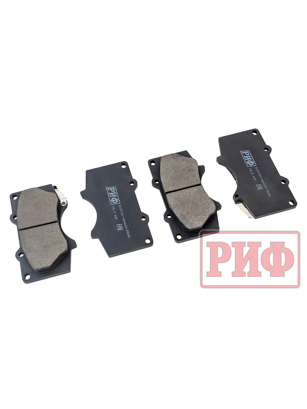 Колодки тормозные передние РИФ Toyota LC120,150, Hilux 2005+OEM 04465-35250, 04465-35290 ,Pajero 4 дизель 4605A472, 4605A481