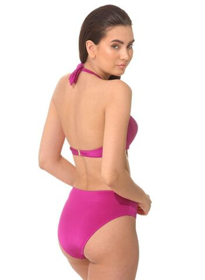 Стильный купальник: лиф-балконет и плавки-слипы (Размер: B/L) (Цвет: ярко-розовый)