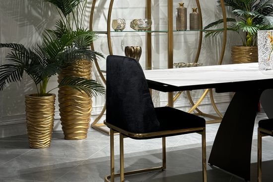 GY-83650 Стул велюр черный/золото 54*56*89см