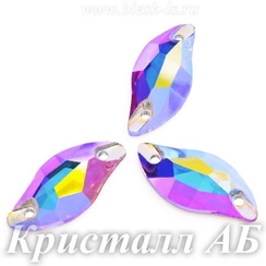 Пришивной листок Dongzhou с 2 отверстиями, Кристалл АБ