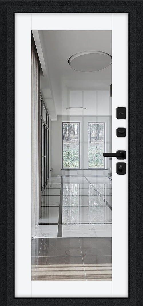 Thermo Флэш МФ/SBlack Букле черное/White Silk 205*96 левое