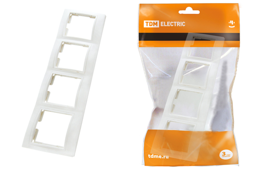 Рамка 4-ая Таймыр горизонтальная белая TDM