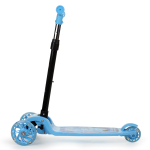 Кикборд эконом самокат детский 3 х колесный, со светом, голубой
