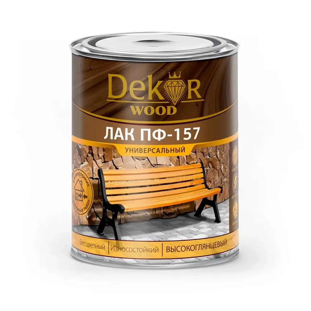 DEKOR WOOD  Лак алкидный ПФ-157 универсальный 0,8кг (Кубанские краски)