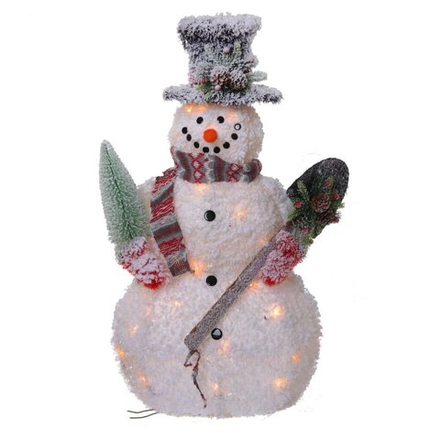 GAEM Изделие декоративное с подсветкой "Снеговик", L50 W38 H90 см (от сети, тёплый белый цвет)