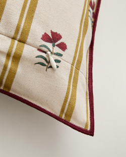 Zara Home наволочка декоративная из хлопка, экрю, в полоску, 45x45 см