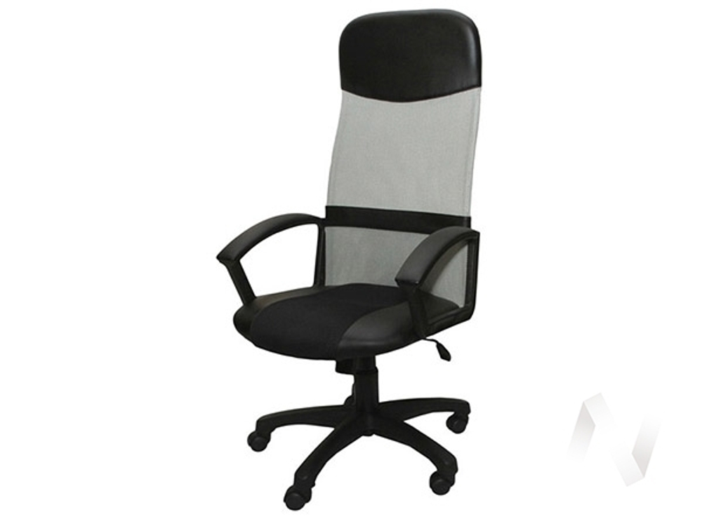 Кресло Элегант L2 (пластик черный/ткань сетка серая)