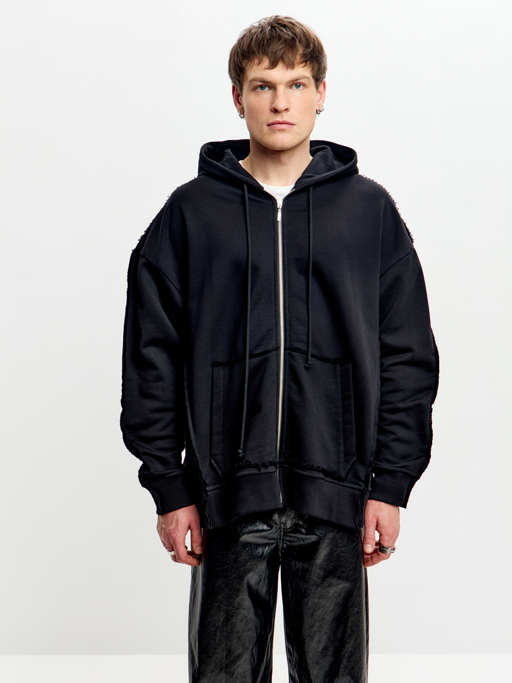 Зип-худи NEVER из черного хлопка