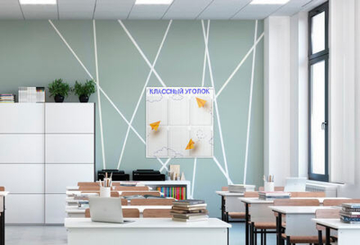 Классный уголок, информационный стенд для школы, 6 карманов, цвет Пушкин, Айдентика Технолоджи