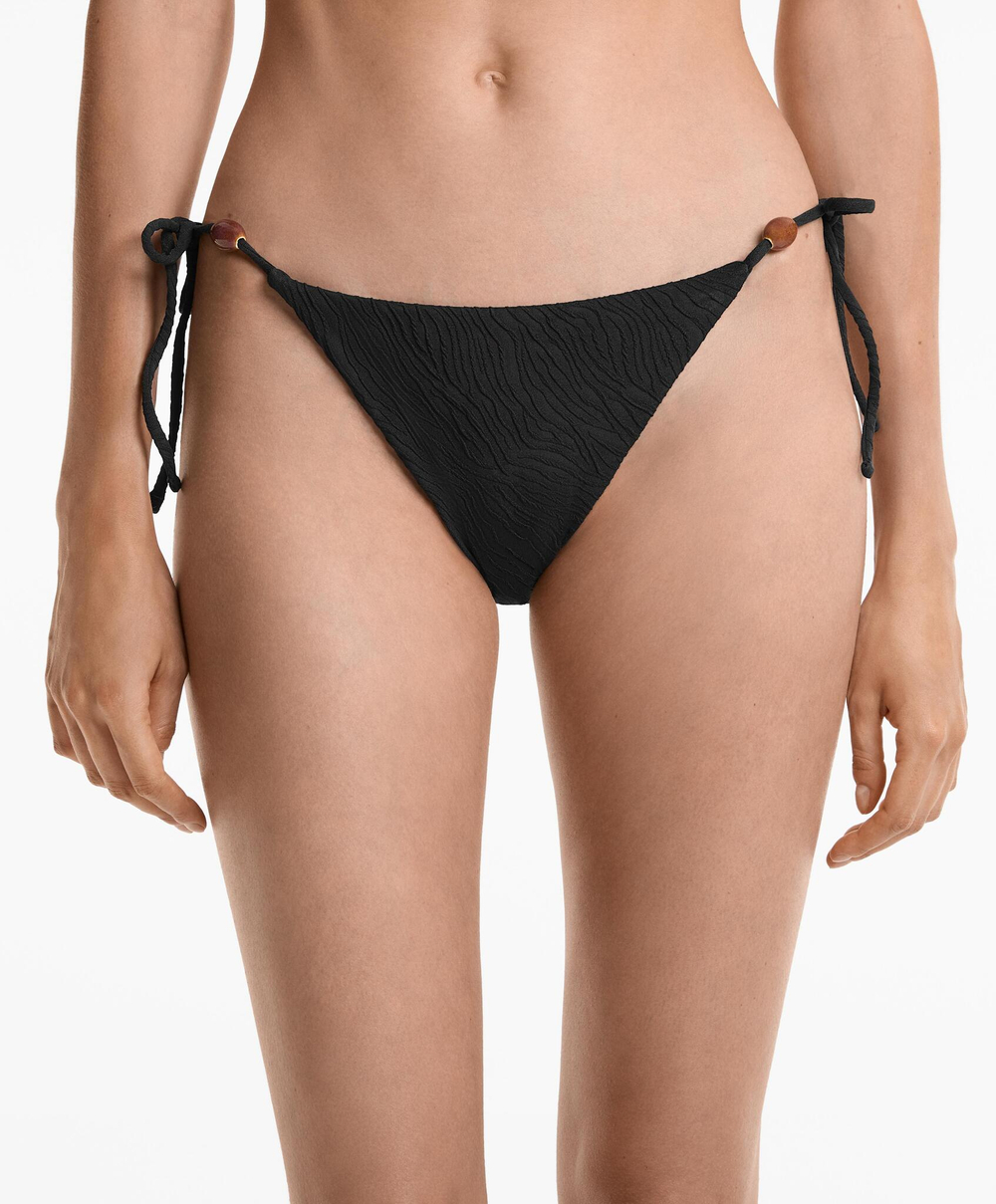 OYSHO Жаккардовые плавки-бикини средней посадки, черный