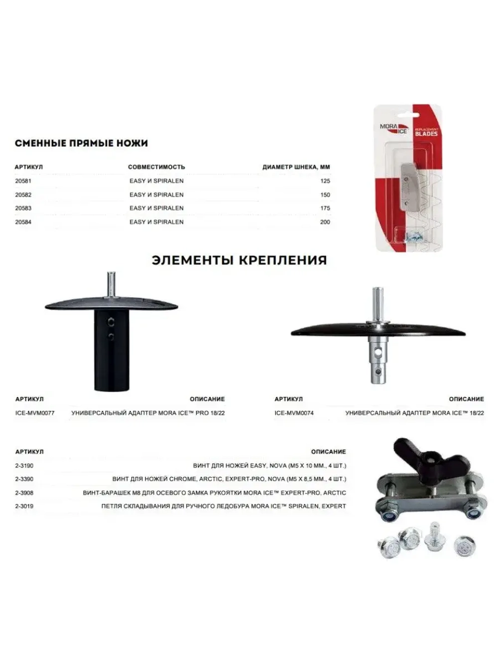 Адаптер для ледобура под шуруповерт MORA ICE Универсальный 18/22 мм