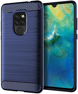 Чехол для Huawei Mate 20 цвет Blue (синий), серия Carbon от Caseport