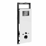 Инсталляция для унитаза WasserKraft Salm 27TLT.010.ME.WH.PB01 белая панель/кнопка черная глянцевая