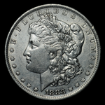 Крупная серебряная монета 1 доллар 1883 г. США